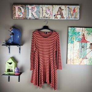 Fenini asymmetrical lagenlook striped dress large